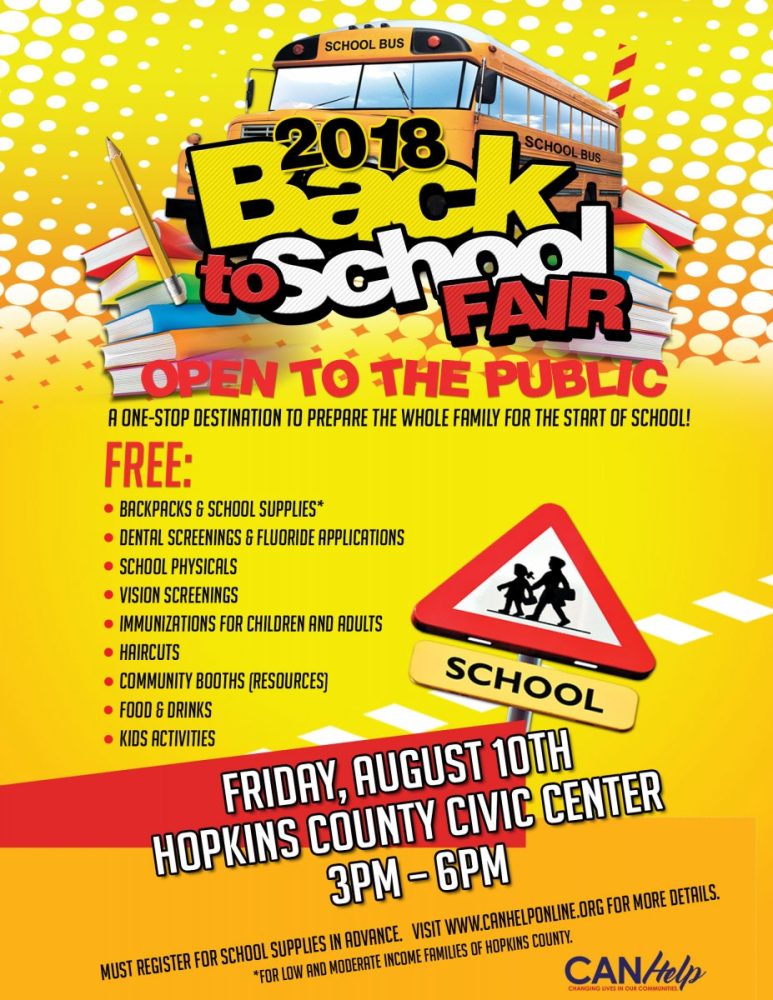 CANHelp Plans Back to School Fair for All Hopkins County Students