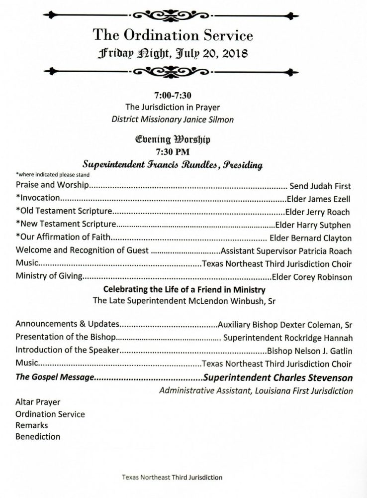 Holy Convocation at Mitchell Chapel COGIC Friday Evening Ordination