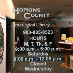 Hopkins County Genealogical Society Fourth Wednesday Lunch and Learn April 26th 2023