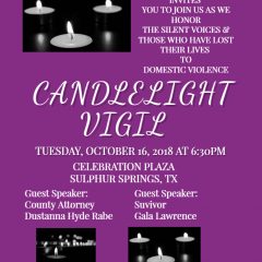Candlelight Vigil set for October 16, 2023 on Celebration Plaza Sponsored by Safe-T