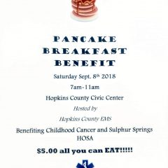 Pancake Breakfast Hosted By EMS on Saturday September 8 at Civic Center Will Benefit Health Occupations Students at SSHS