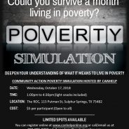 Poverty Simulation To Be Offered on October 17 @ ROC
