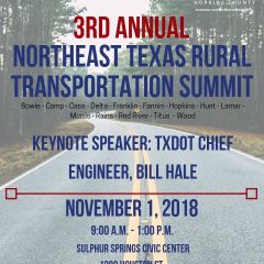 North East Texas Rural Transportation Summit Set for November 1, 2018