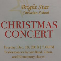 Bright Star Christian School Presents Band, Choir Christmas Concert Dec. 18
