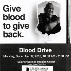 Blood Drive at the Sulphur Springs Imaging Center