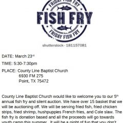 County Line Baptist Church – Fish Fry