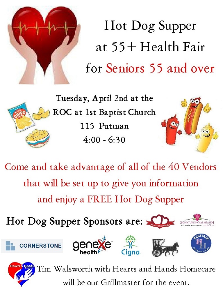 Hot Dog Supper at 55 plus Health Fair