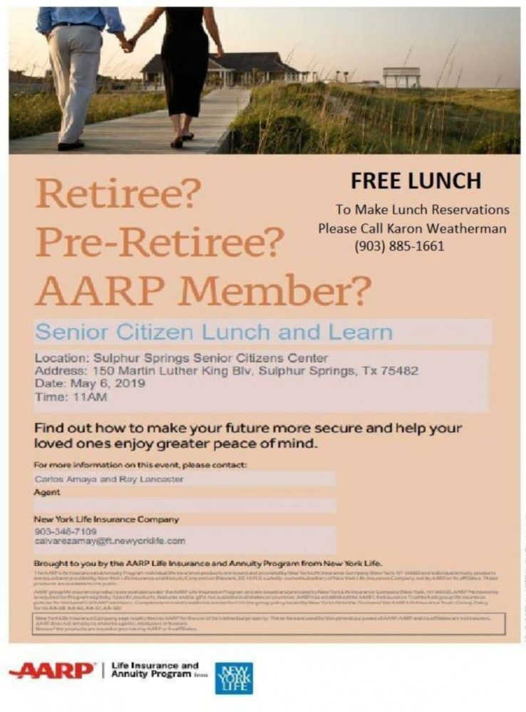 Senior Citizens Lunch Learn Seminar Offered May 6 Ksst Radio