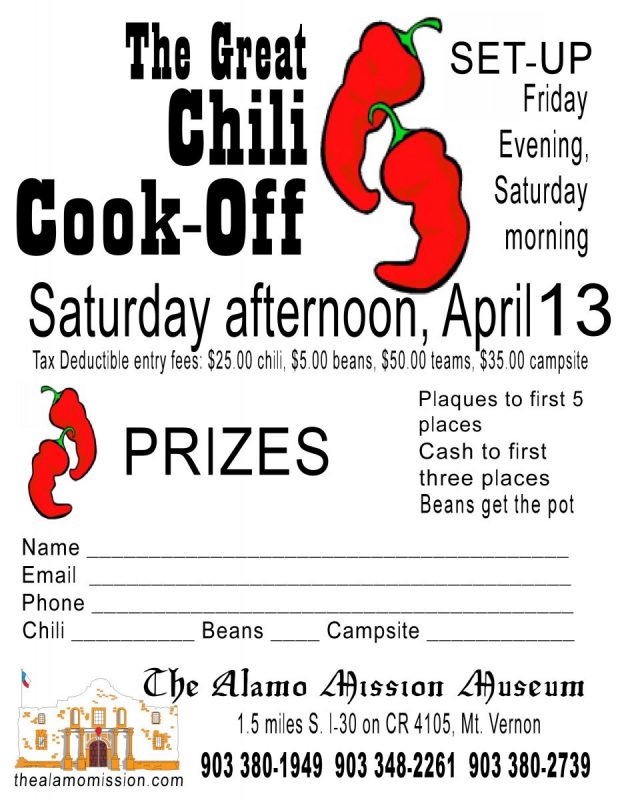 Mt. Vernon's "Alamo" Trade Days,Chili Cookoff, Concert Ksst Radio