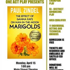 Saltillo One-Act Play to be Performed Monday April 15 at Main Street Theater, 7pm