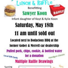 Fundraiser Benefiting Sawyer Koon, May 18th, 2019