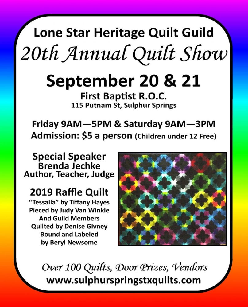Lone Star Heritage Quilt Guild Plans 20th annual Quilt Show in Sulphur