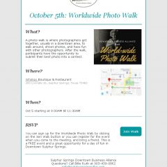 Scott Kelby World Wide Photo Walk is October 5, Join in the Sulphur Springs Walk!