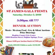 Annual Gala Fiesta Dinner and Auction Fundraiser for St. James Catholic Church is October 5 at Civic Center