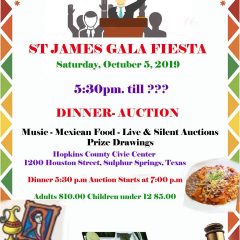 St. James Gala Fiesta Dinner and Auction is October 5 at Hopkins County Civic Center
