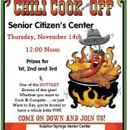 Chili Cookoff  is Thursday November 14 at Sr’s Center