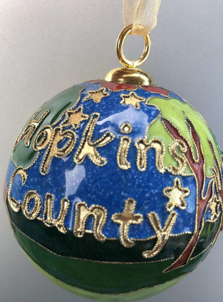 Hand painted ornament from the Hopkins County Chamber of Commerce