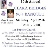 Names Of Hopkins County Residents Age 90 Or Older Still Sought for Banquet