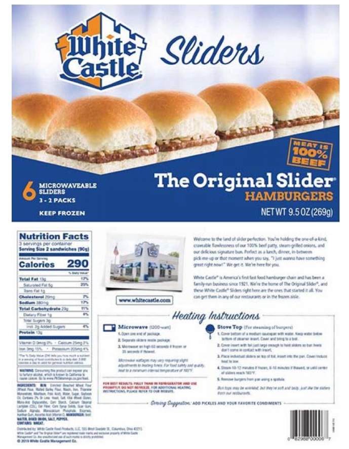 White Castle Frozen Cheeseburger Nutrition Facts Most Delicious 