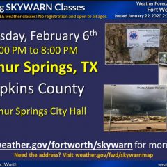 SKYWARN Storm Spotter Class February 6th, 2020