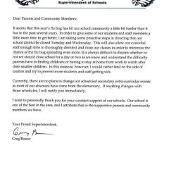Como Pickton Closes School Due to Flu