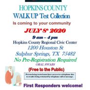 Free Walk-Up COVID-19 Testing Offered July 8