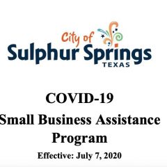 City Of Sulphur Springs Establishes Small Business Assistance Program In Response To COVID-19