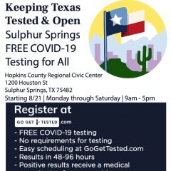 Free COVID-19 Testing Available In Sulphur Springs