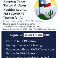 Free COVID-19 Testing Offered At Hopkins County Civic Center This Week