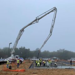 Progress In the Pacific Park: Grays Building Foundation Is Being Poured