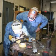 Jordan Holland Works on a TIG Welding Project at Paris Junior College Sulphur Springs Center