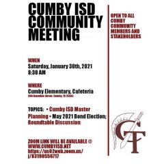 Cumby ISD Master Planning, Possible Bond Election To Be Discussed At Jan. 30 Meeting