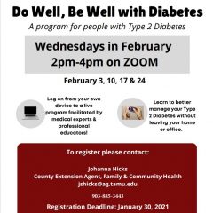 Diabetes Education Class To Be Held Virtually In February