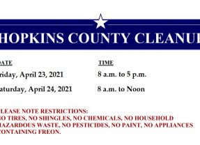 May 3 and 4 Designated As County Clean Up Days