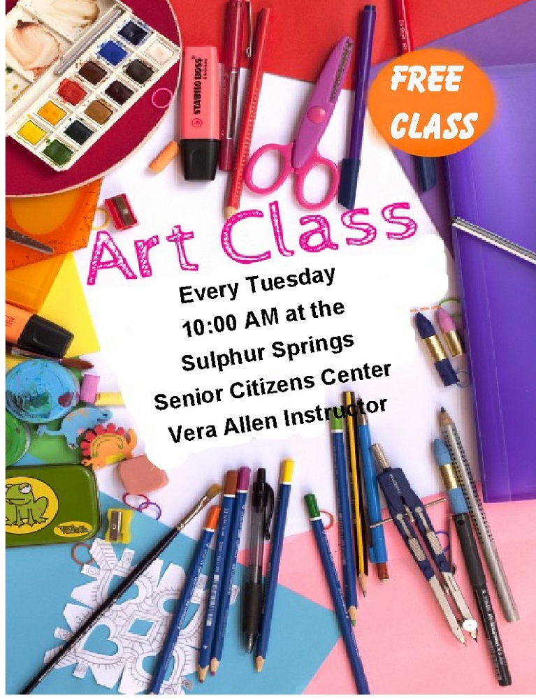 Senior Citizens Center Art Class Flyer