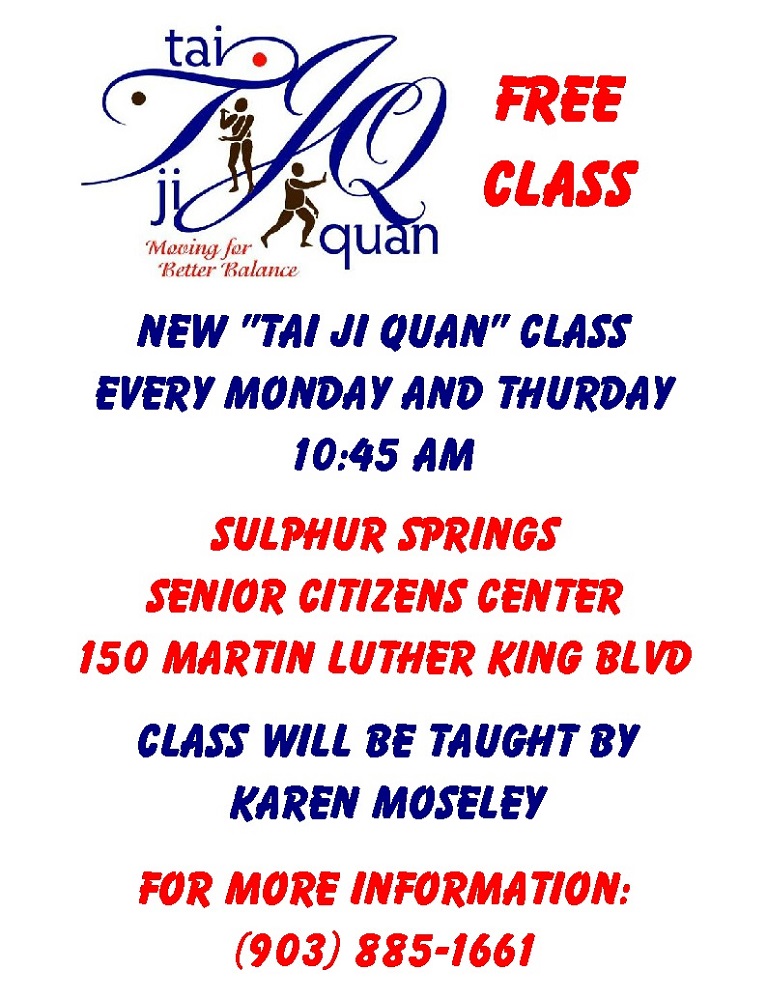 Senior Citizens Center Tai Ji Quan Class Flyer
