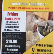 Lunch Plate Fundraiser Friday April 8th, 2021