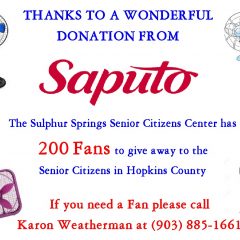 Saputo Donates Fans for Senior Citizens