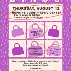 Designer Handbag Bingo to Raise $ for Healthcare Foundation on August 12