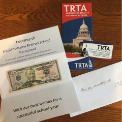 Hopkins-Rains Retired School Personnel Donate Cash Prize For Classroom Teachers