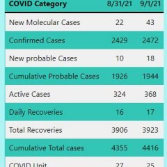 Hopkins County’s Highest Monthly COVID Case Count Recorded In August 2021