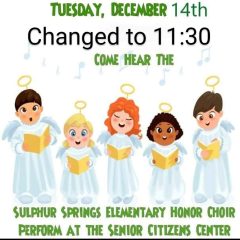 SS Elementary Choir to Sing at Seniors Center on Tuesday December 14 at 11:30am, All Invited!