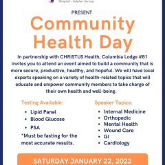 Community Health Day Being Held January 22, 2022
