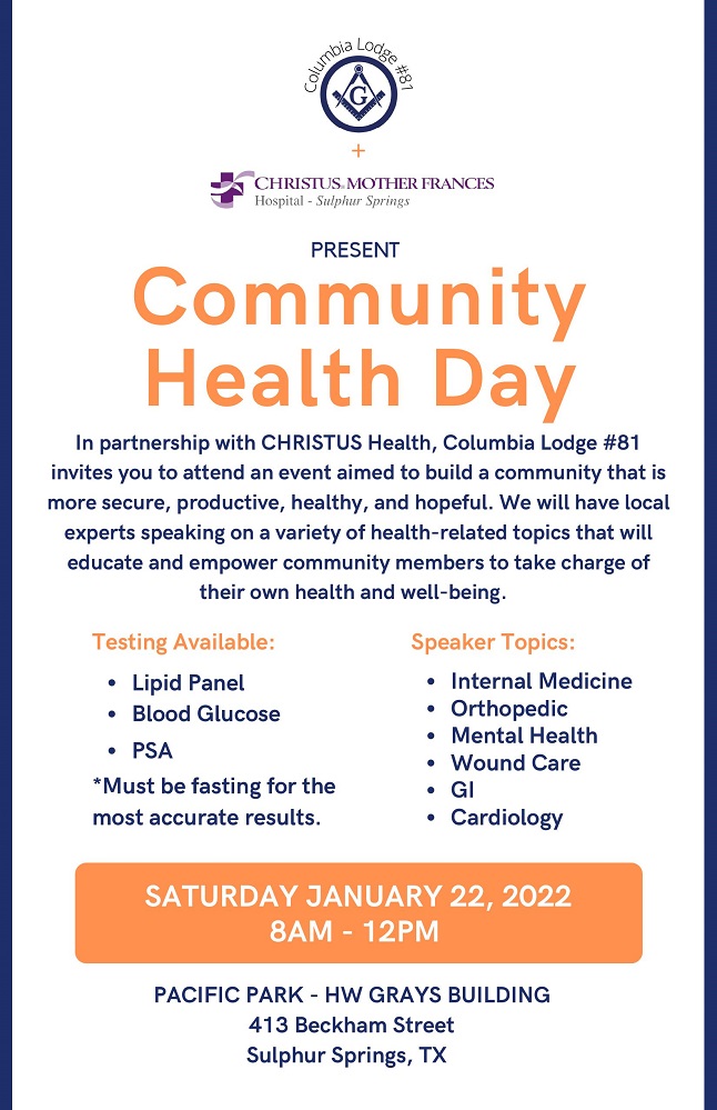 Community Health Day January 22 2022