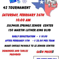 Winter 42 Tournament at the Sulphur Springs Senior Citizens Center