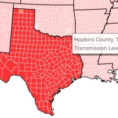 COVID Transmission Rates Across The US, Texas, Hopkins County Continue To Be High