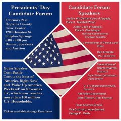 Hopkins County Republican Party To Host 2022 Presidents’ Day Candidate Forum At Civic Center
