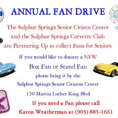 Sulphur Springs Senior Center, Corvette Club Partner On Annual Fan Drive