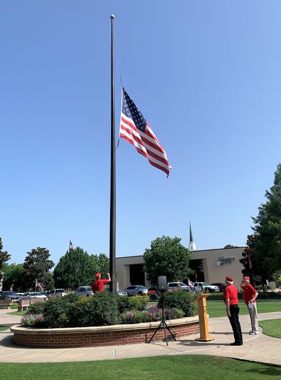 american flag celebration plaza