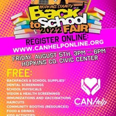Registration Opens For 2022 Hopkins County Back To School Fair